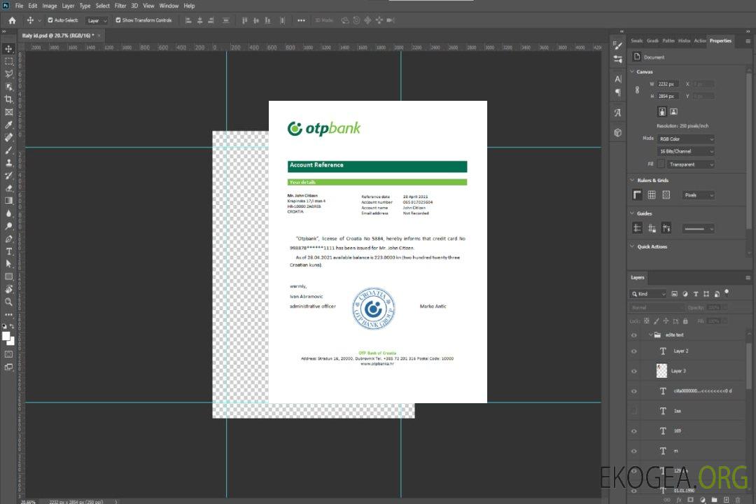 Croatie , Otpbank , reference template Croatie , Otpbank , reference template